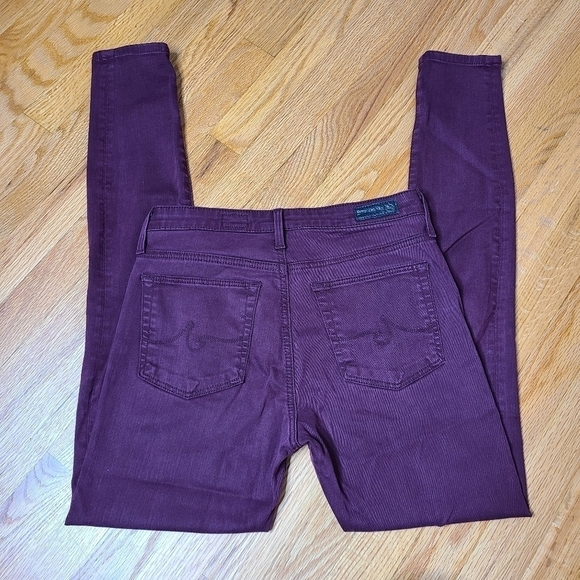 AG Adriano Goldschmied Size 27R Farrah High Rise Skinny Jeans in Wine - Picture 5 of 5